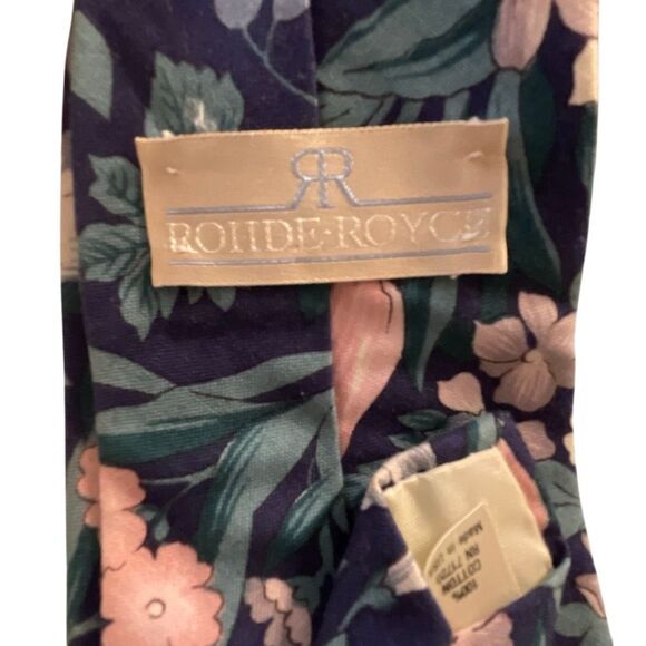 Rohde-Royce Men’s Vintage Flowered Tie - Picture 3 of 6